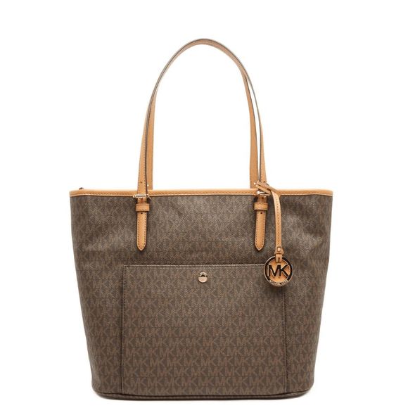 MICHAEL MICHAEL KORS 'snap Pocket' Bag In DARK Brown / GOLD, MSRP $198 - Picture 1 of 9